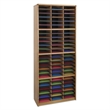 Scranton & Co 72 Compartment Metal Flat Files Organizer in Medium Oak 