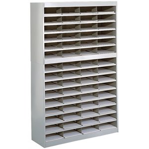 Scranton & Co Steel Grey Mail Organizer Rectangular 60 Compartments 37.5&quotx12.75&quotx60&quot Unassembled