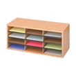 Scranton & Co Medium Oak Wood/Corrugated 12 Compartment Mail Organizer