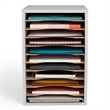 Scranton & Co Grey 11 Compartment Vertical Desk Top Sorter