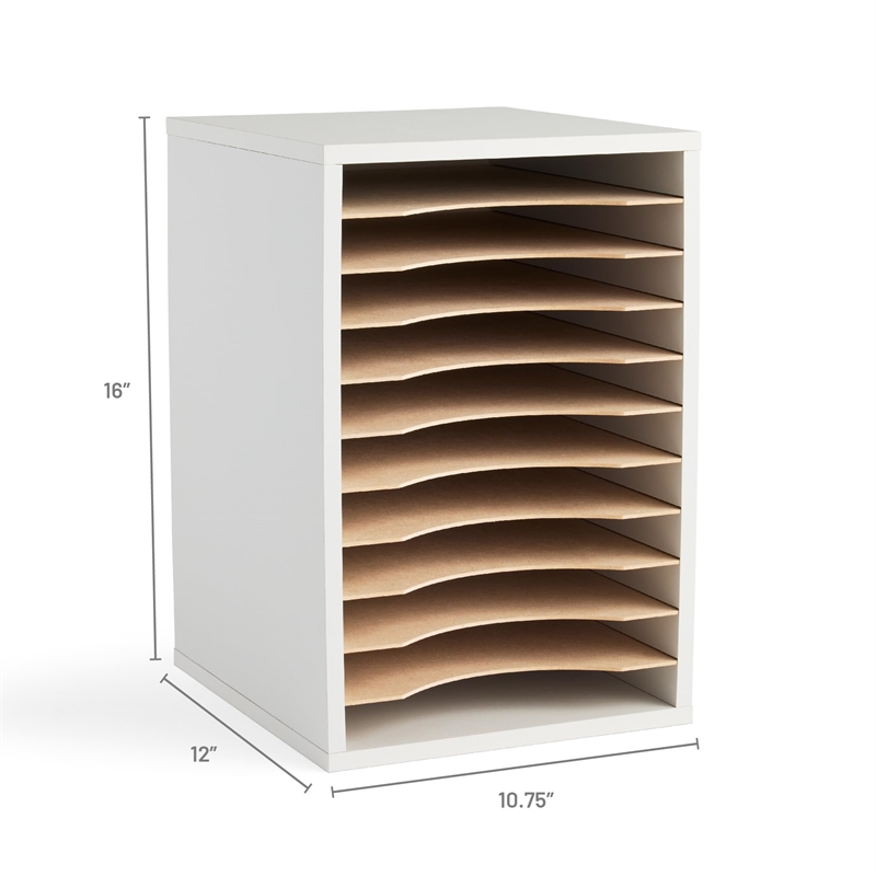 Scranton & Co Grey 11 Compartment Vertical Desk Top Sorter