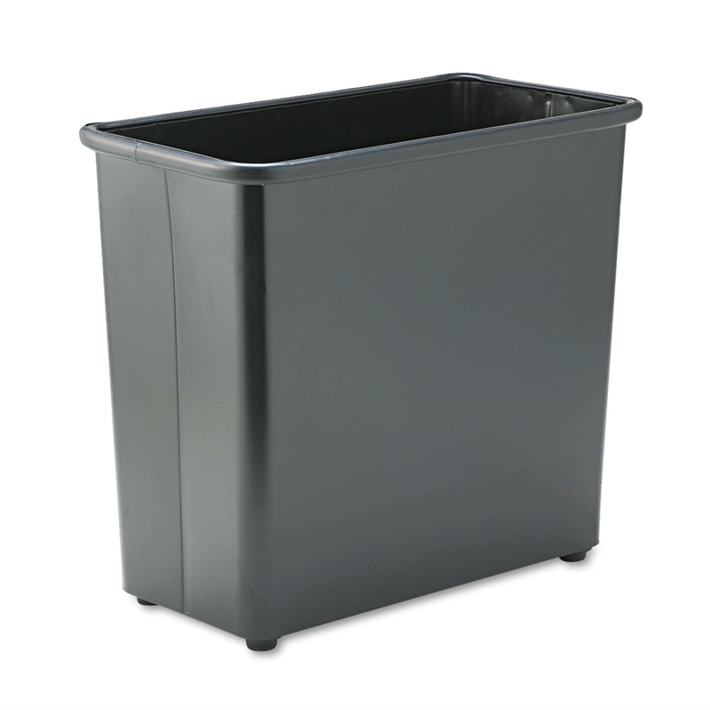 Scranton & Co Steel Black Wastebasket Rectangular 27.5 Quart Assembled