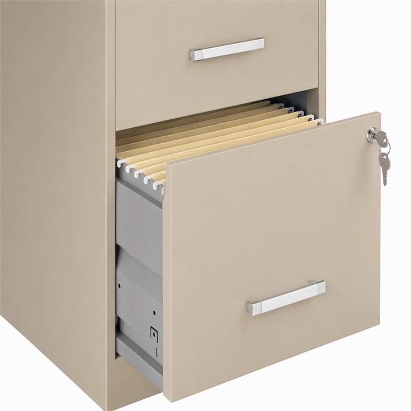 Scranton & Co Metal Beige Filing Cabinet Contemporary 2-Drawer 18