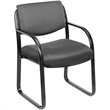 Scranton & Co Fabric Upholstered Guest Chair with Arms in Gray