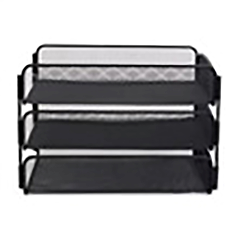 Scranton & Co Contemporary Metal Triple Tray Organizer in Black
