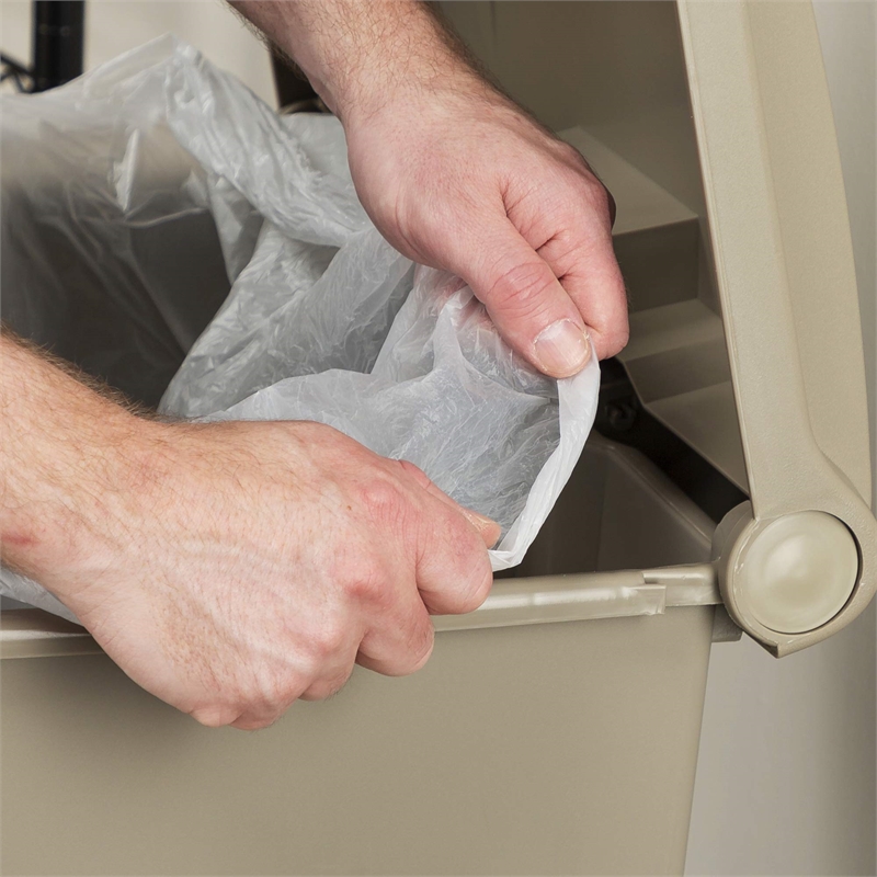 Scranton & Co 17 Gallon Plastic Receptacle in Beige