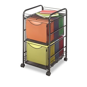 Scranton & Co Steel Mesh Black File Cart 15.75&quot W x 17&quot D x 27&quot H