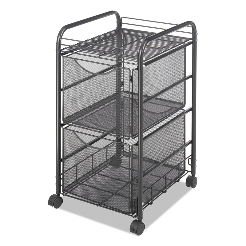 Scranton & Co Steel Mesh Black File Cart 15.75