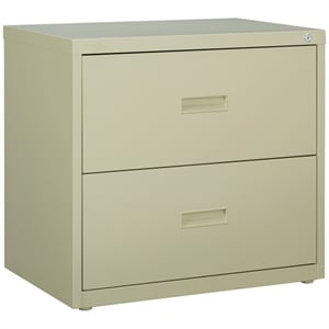 Scranton & Co 30&quot 2-Drawer Modern Metal Lateral Filing Cabinet in Beige/Putty