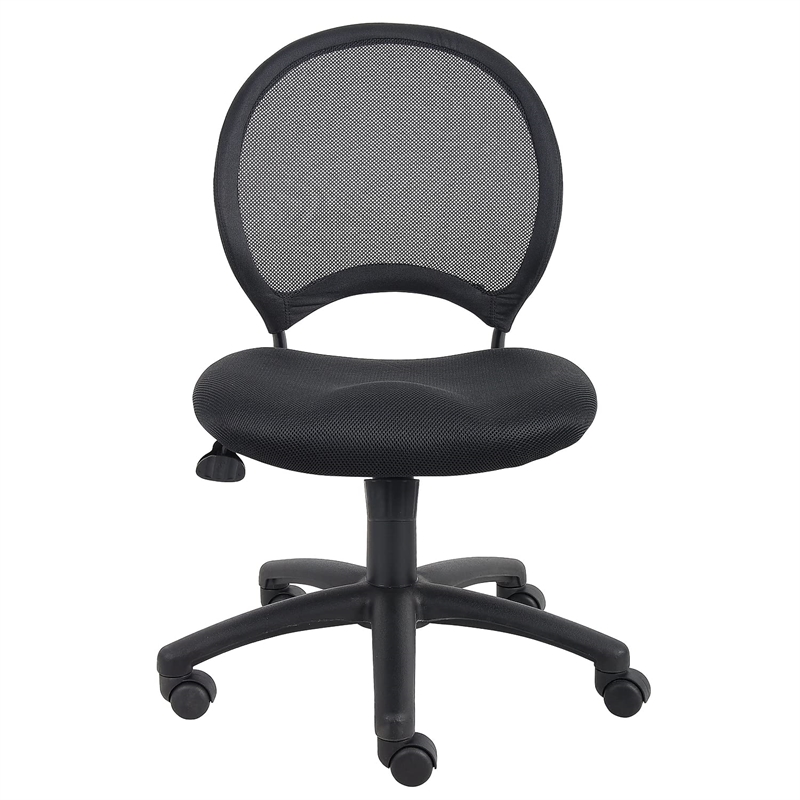 Scranton & Co Seat Height Adjustment Fabric Back Task Office Chair in Black