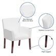 Scranton & Co Leather Executive Side Guest Chair in White and Mahogany
