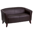 Scranton & Co Leather Loveseat in Brown