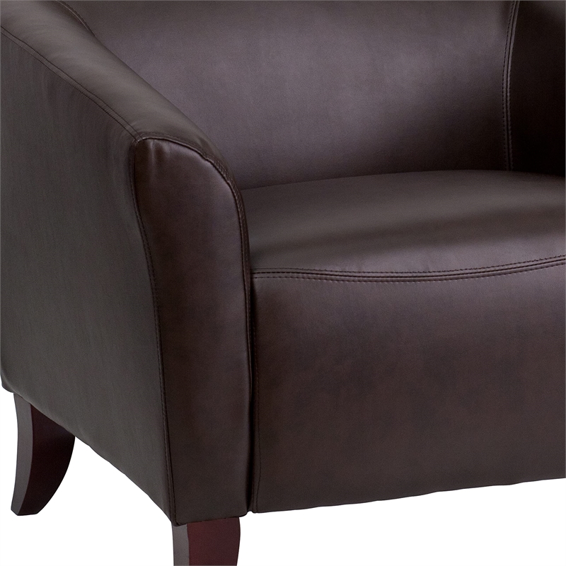 Scranton & Co Leather Loveseat in Brown