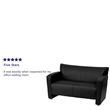 Scranton & Co Modern LeatherSoft Flared Arms Love Seat in Black