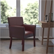 Scranton & Co Leather Executive Side Guest Chair Burgundy and Mahogany