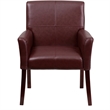 Scranton & Co Leather Executive Side Guest Chair Burgundy and Mahogany