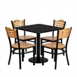 Scranton & Co 5 Piece Square Laminate Table Set in Black and Natural