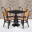 Scranton & Co 5 Piece Square Laminate Table Set in Black and Natural