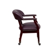 Scranton & Co Leather Arm Guest Chair with Casters in Burgundy