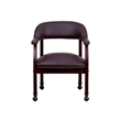 Scranton & Co Leather Arm Guest Chair with Casters in Burgundy