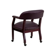 Scranton & Co Leather Arm Guest Chair with Casters in Burgundy