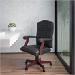 Scranton & Co Leather Swivel Office Chair in Black