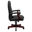 Scranton & Co Leather Swivel Office Chair in Black
