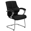 Scranton & Co Executive Side Office Guest Chair with Black Leather