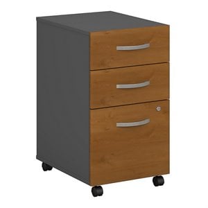 Scranton & Co 3 Drawer Mobile Pedestal (Assembled) in Natural Cherry