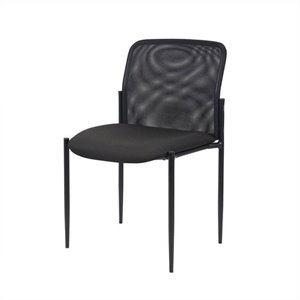 Scranton & Co 19.5&quot Waterfall Seat Wood/Mesh Guest Chair in Black