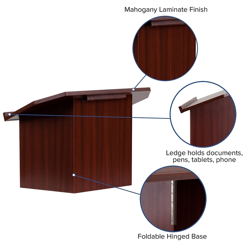 Scranton & Co Foldable Tabletop Lectern in Mahogany