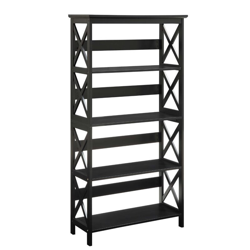 Scranton & Co 4 Shelf Bookcase in Glossy Black