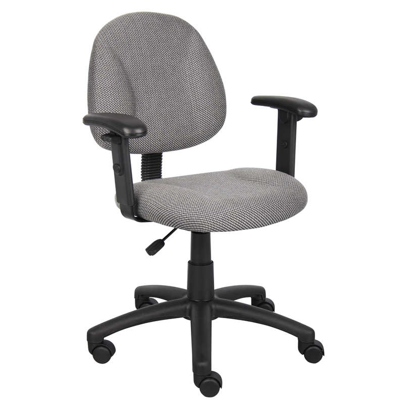 Scranton & Co Fabric Posture Office Chair with Adjustable Arms in Gray