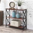 Scranton & Co Wood and Metal Black and Cherry 3 Tier Bookcase Rectangular Unassembled