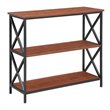Scranton & Co Wood and Metal Black and Cherry 3 Tier Bookcase Rectangular Unassembled