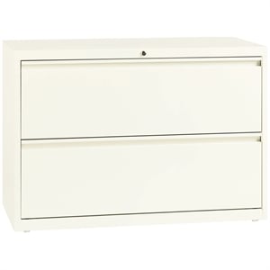Scranton & Co 42&quot 2-Drawer Modern Metal Lateral Filing Cabinet in Off White