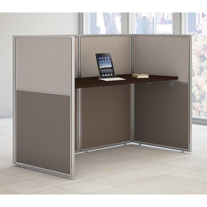 Scranton & Co Wood Computer Desk in Mocha Cherry