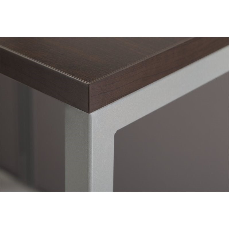 Scranton & Co L Shaped Wood Computer Desk in Mocha Cherry