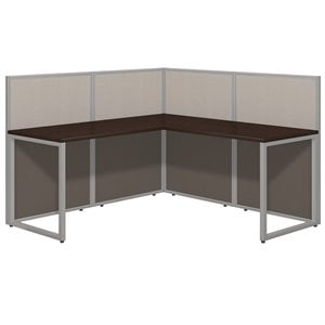 Scranton & Co L Shaped Wood Computer Desk in Mocha Cherry