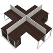 Scranton & Co 3 Drawer L Shaped Computer Desk for Four