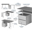 Scranton & Co Contemporary Wood Rotating Modular Computer Desk in Gray