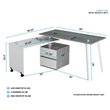 Scranton & Co Contemporary Wood Rotating Modular Computer Desk in Gray