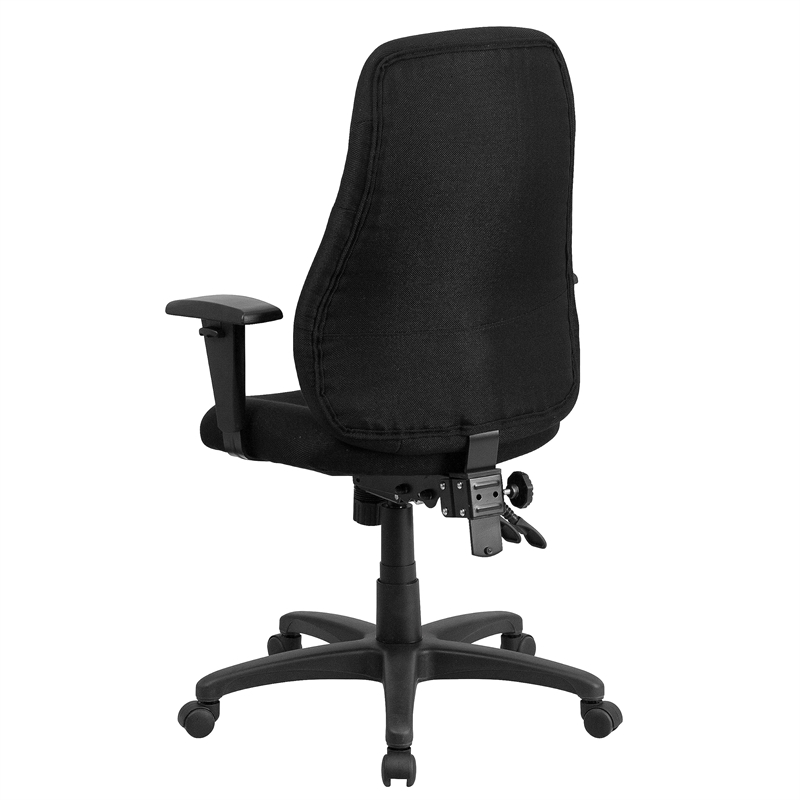 Scranton & Co Contemporary Fabric High Back Swivel Office Chair in Black