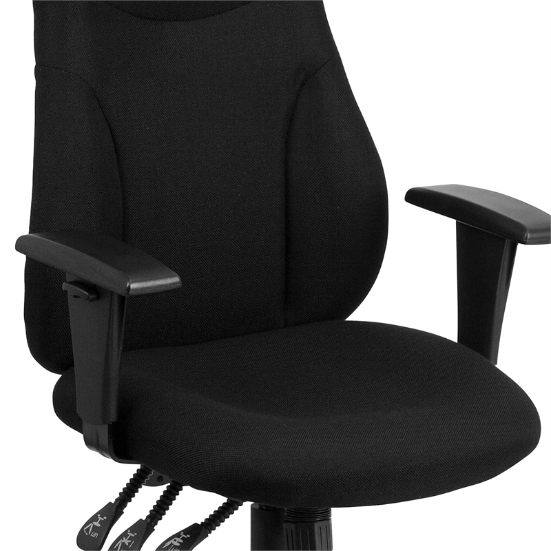 Scranton & Co Contemporary Fabric High Back Swivel Office Chair in Black