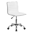 Scranton & Co Contemporary Vinyl Ribbed Office Chair in White/Chrome