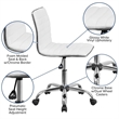 Scranton & Co Contemporary Vinyl Ribbed Office Chair in White/Chrome