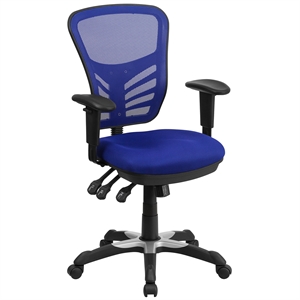 Scranton & Co Mid Back Mesh Swivel Office Chair in Blue