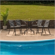Scranton & Co 5 Piece Round Patio Dining Set in Black and Gray
