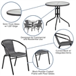 Scranton & Co 5 Piece Round Patio Dining Set in Black and Gray
