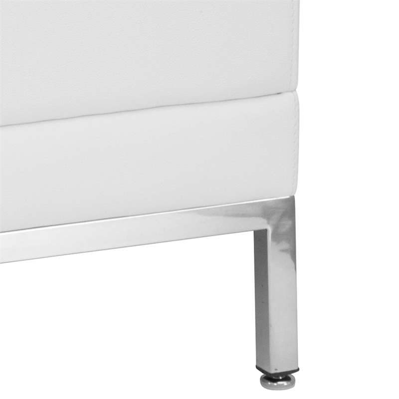 Scranton & Co Armless Leather Reception Chair in White